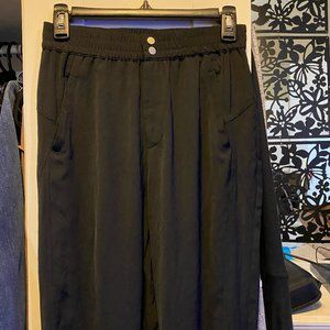 Elodie Black High Waist Woven Joggers - (S)